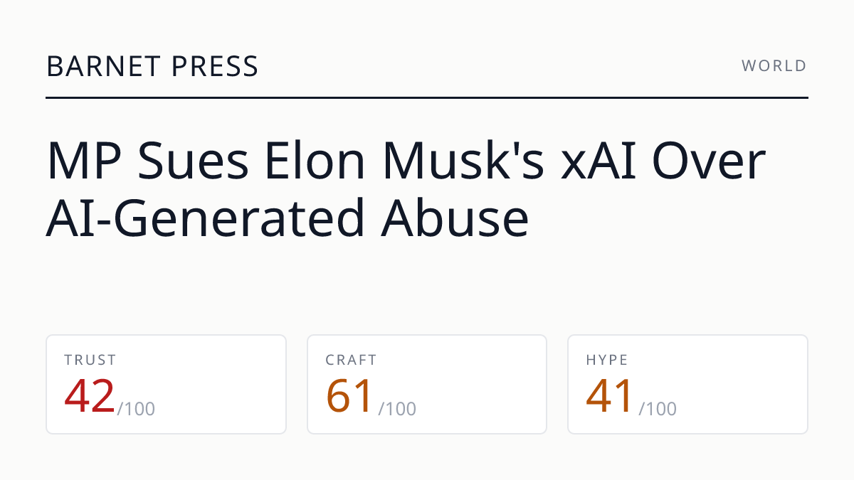 MP Sues Elon Musk's xAI Over AI-Generated Abuse