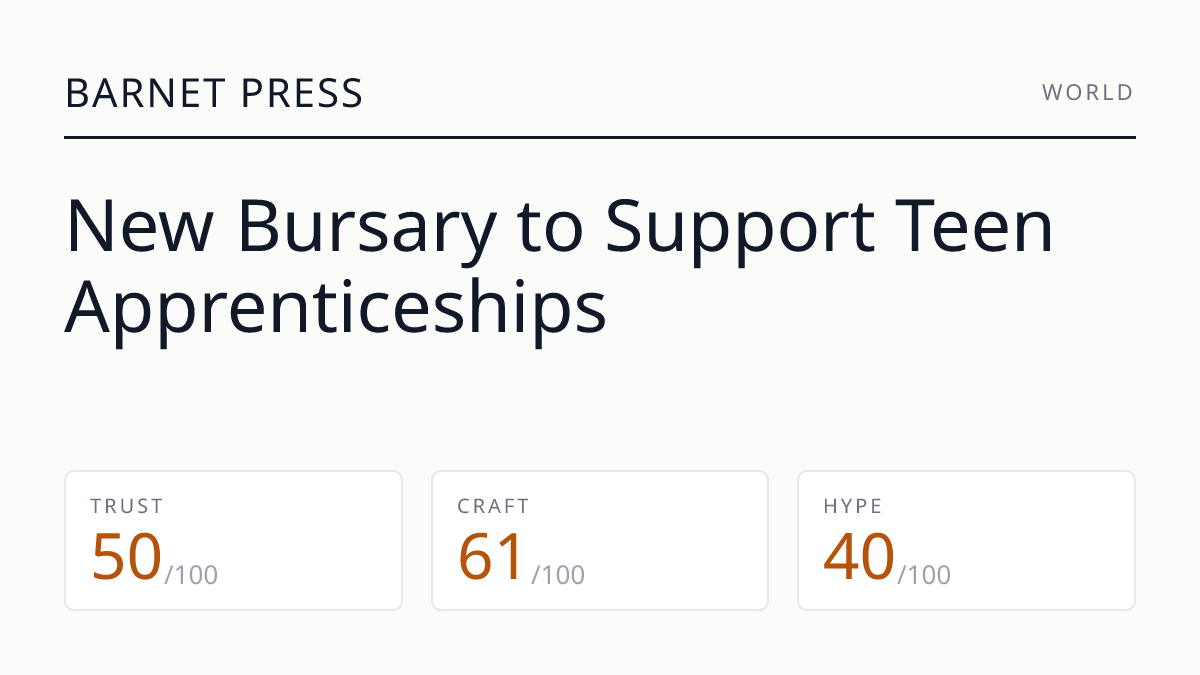 New Bursary to Support Teen Apprenticeships
