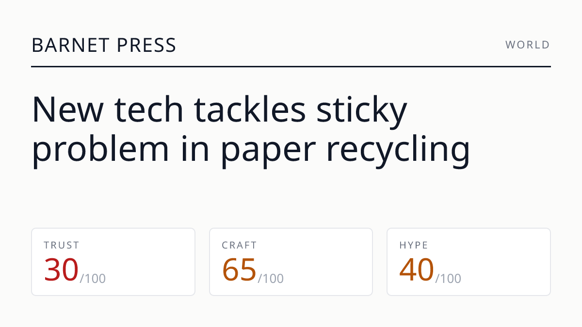 New tech tackles sticky problem in paper recycling