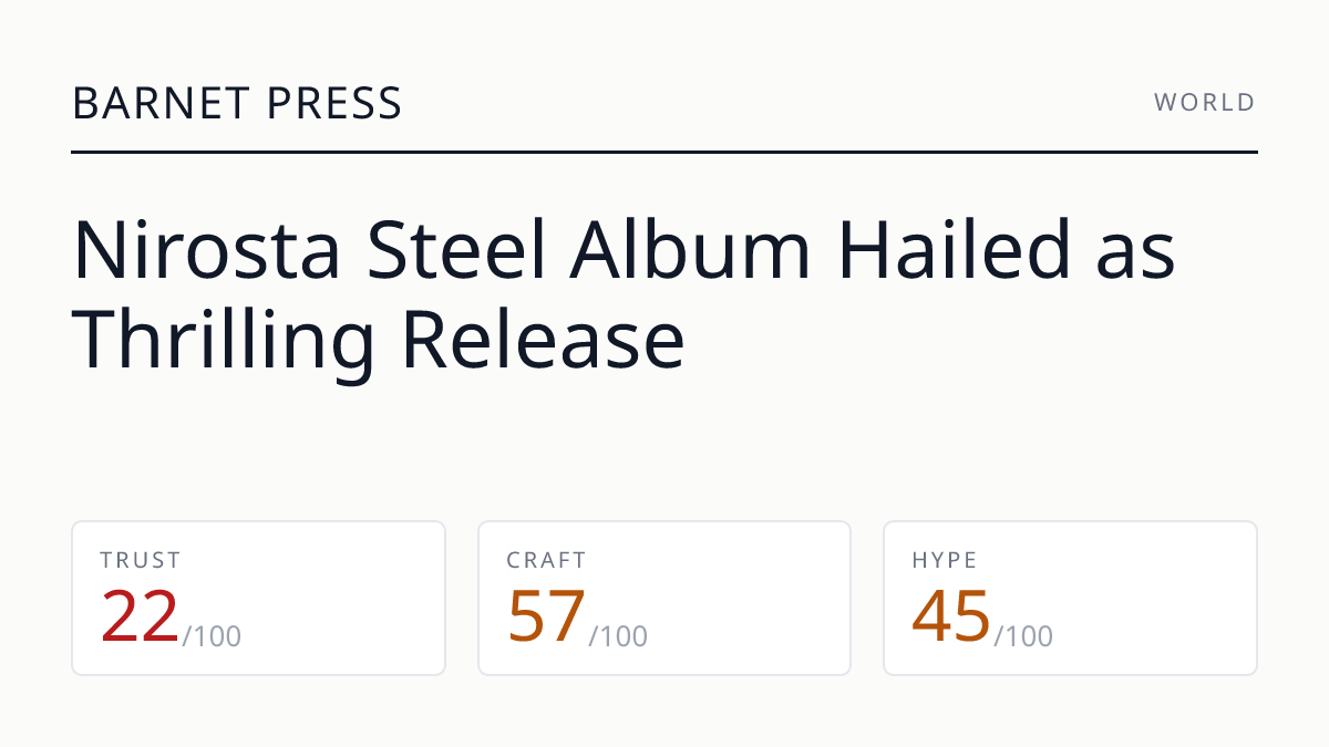 Nirosta Steel Album Hailed as Thrilling Release