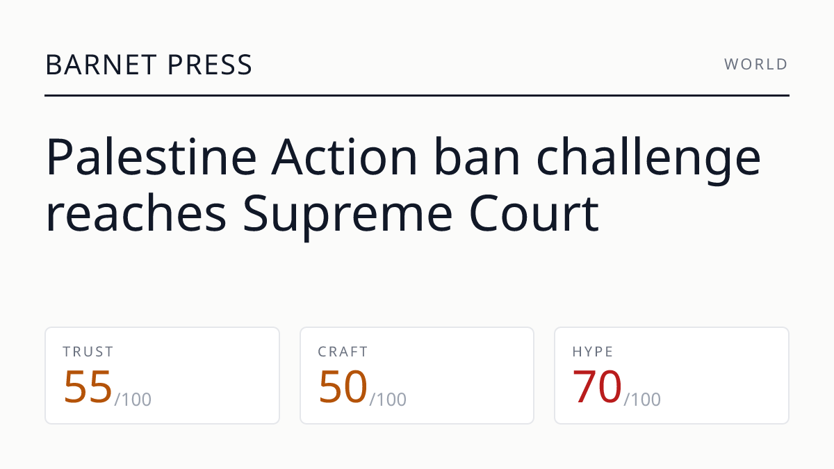 Palestine Action ban challenge reaches Supreme Court