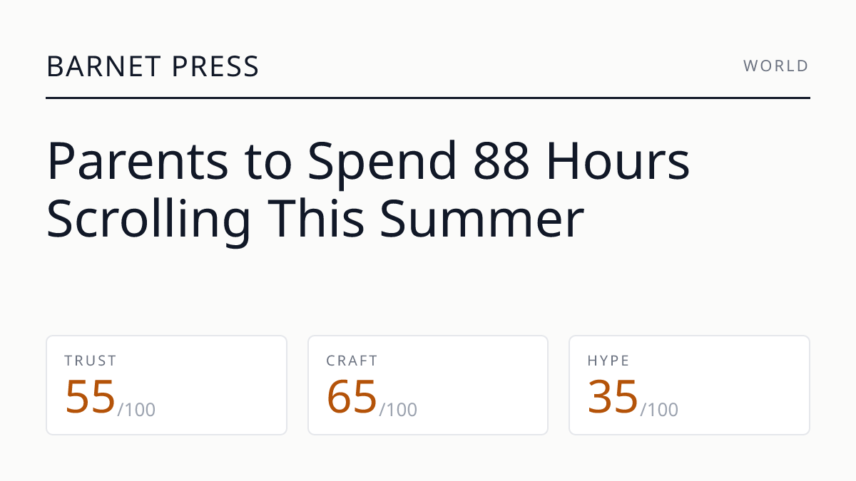 Parents to Spend 88 Hours Scrolling This Summer