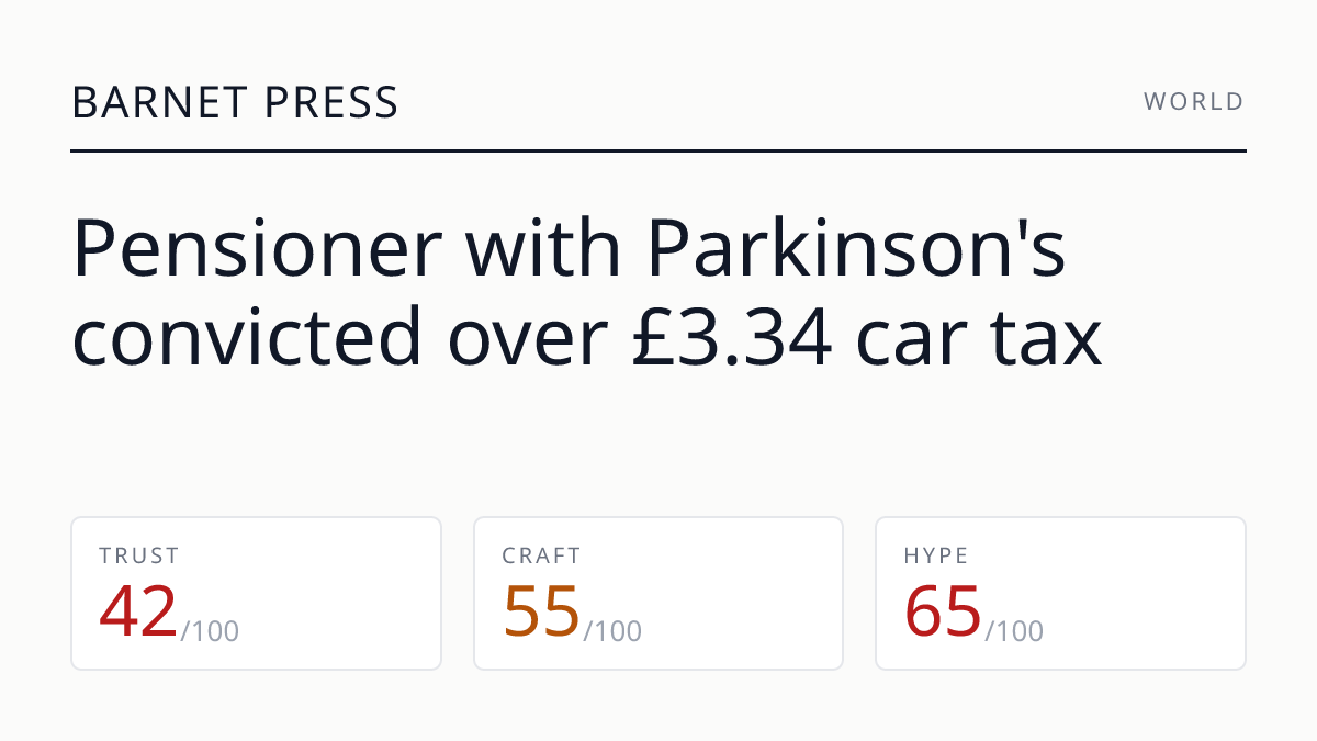 Pensioner with Parkinson's convicted over £3.34 car tax