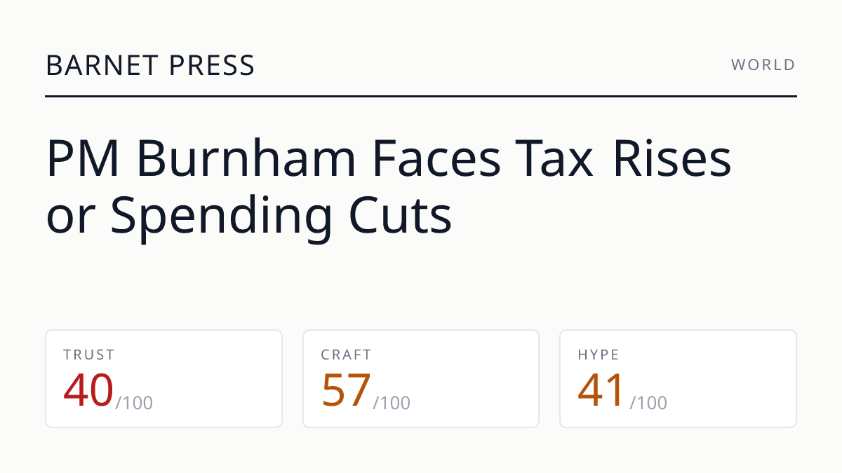 PM Burnham Faces Tax Rises or Spending Cuts