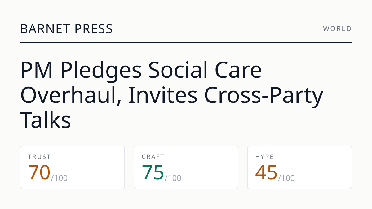 PM Pledges Social Care Overhaul, Invites Cross-Party Talks