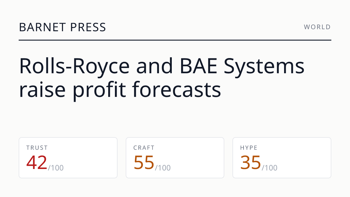 Rolls-Royce and BAE Systems raise profit forecasts