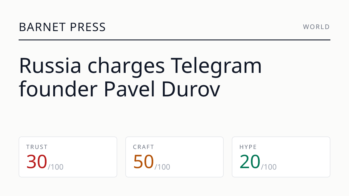 Russia charges Telegram founder Pavel Durov