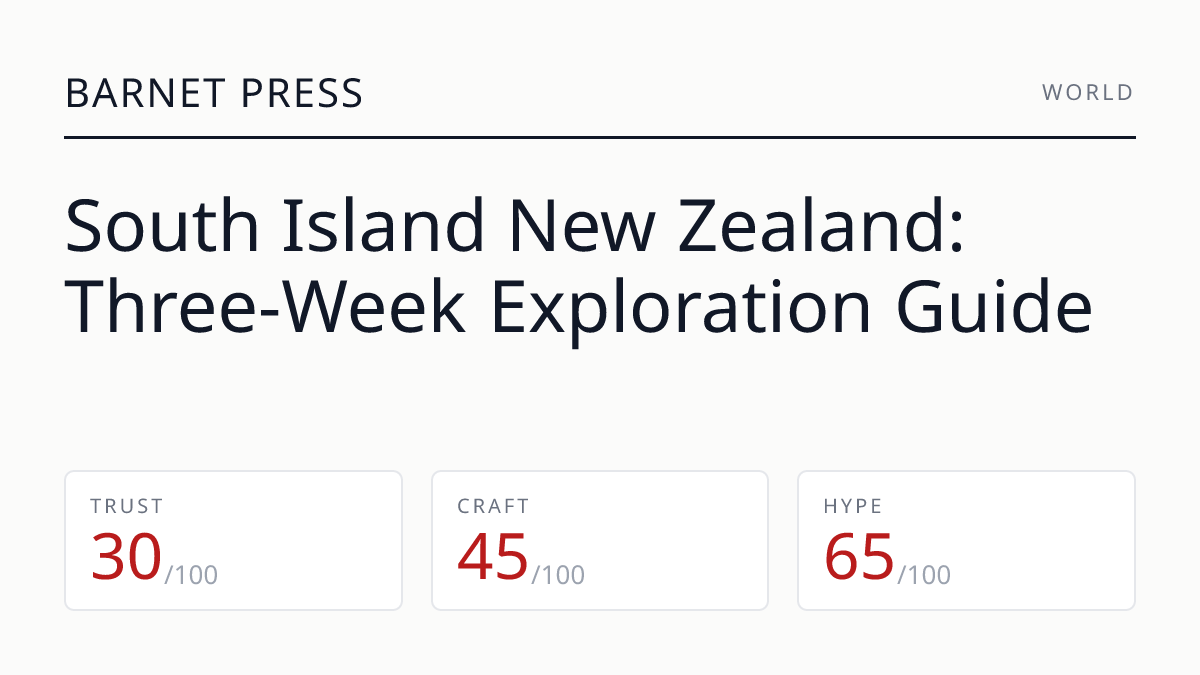 South Island New Zealand: Three-Week Exploration Guide