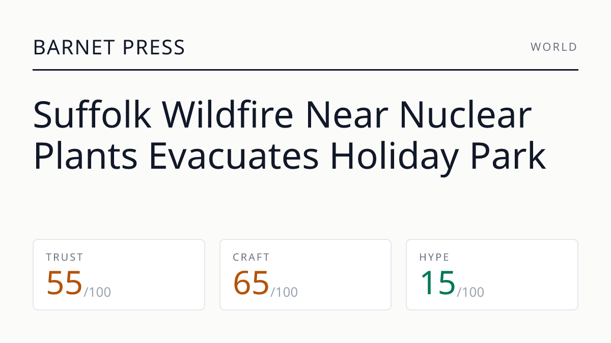 Suffolk Wildfire Near Nuclear Plants Evacuates Holiday Park