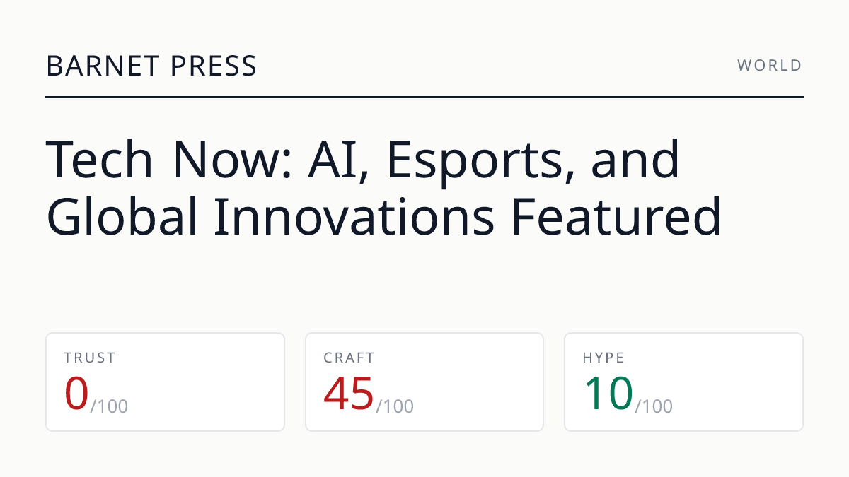 Tech Now: AI, Esports, and Global Innovations Featured