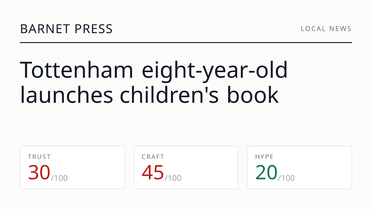 Tottenham eight-year-old launches children's book