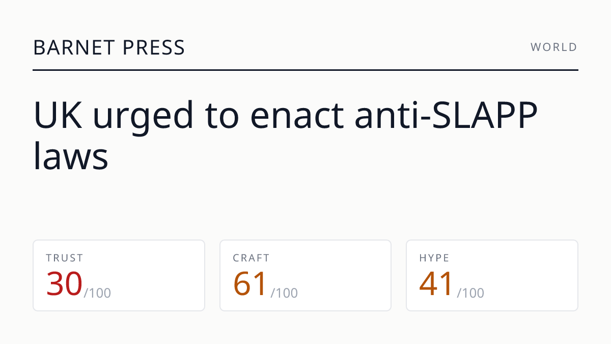 UK urged to enact anti-SLAPP laws