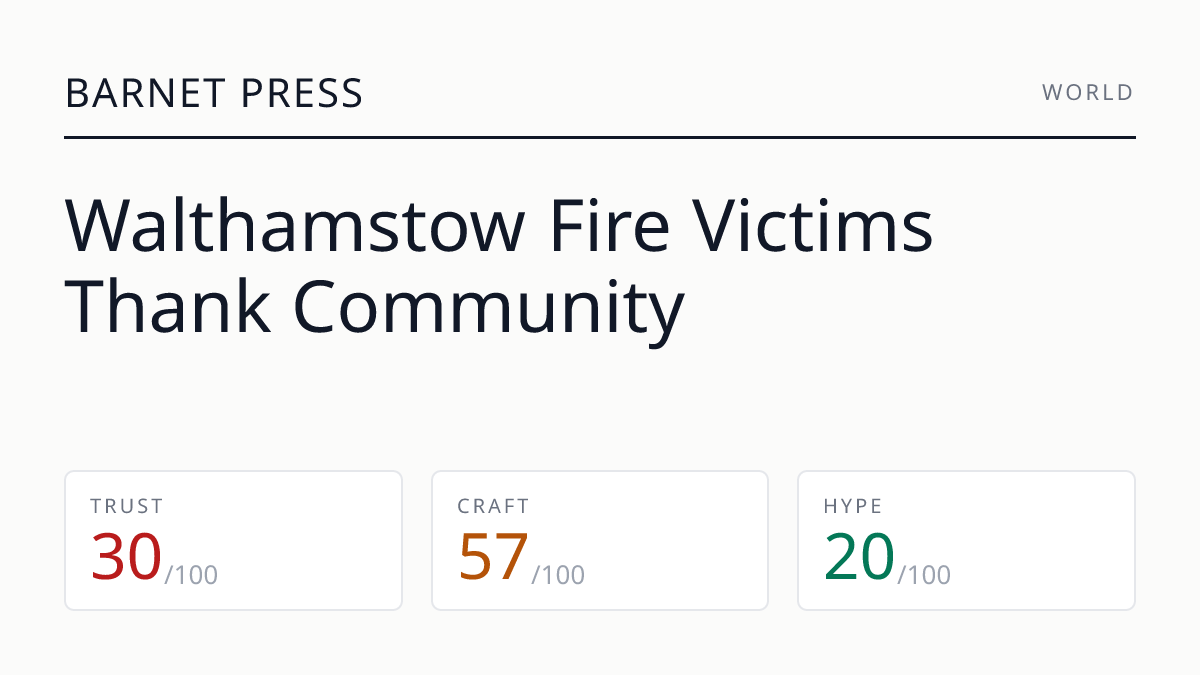 Walthamstow Fire Victims Thank Community