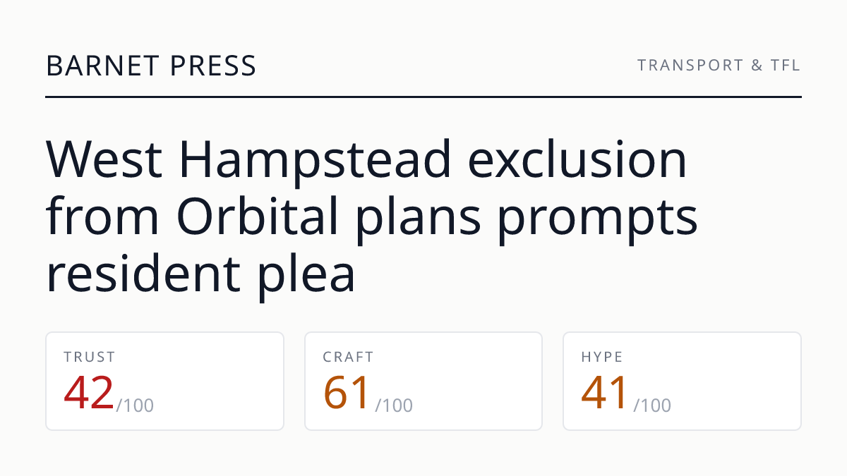 West Hampstead exclusion from Orbital plans prompts resident plea