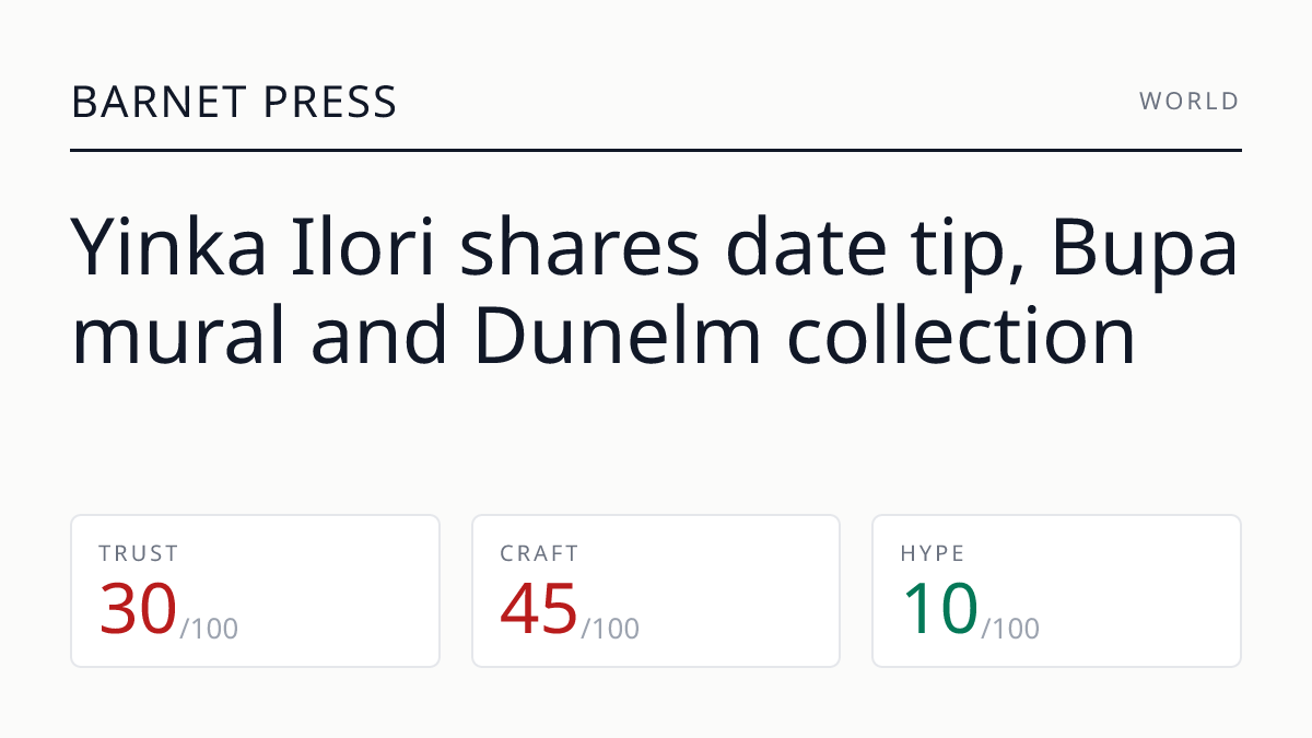 Yinka Ilori shares date tip, Bupa mural and Dunelm collection