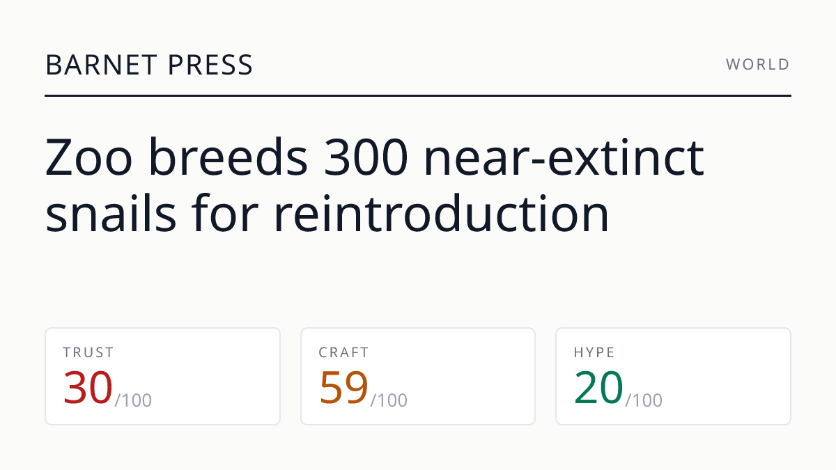 Zoo breeds 300 near-extinct snails for reintroduction